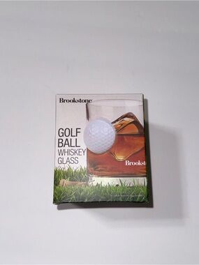 Brookstone Golf Ball Whiskey Glass New in Box Gift for Golf Lovers